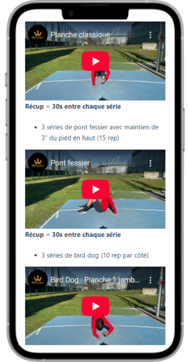 exercices physique football programme